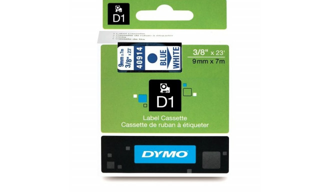 DYMO D1 lint 9mm x 7m / sinine valgel (40914 / S0720690)