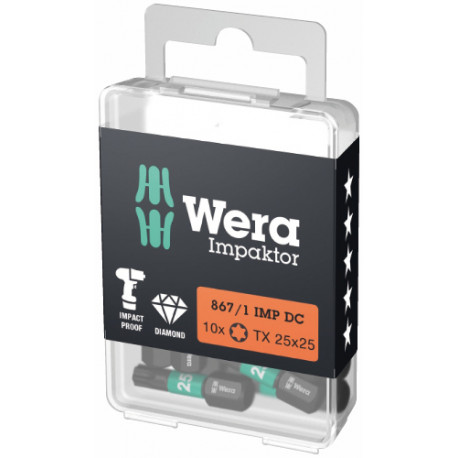 Wera 867/1 Impaktor otsakud TORX T40 x 25mm, 10tk