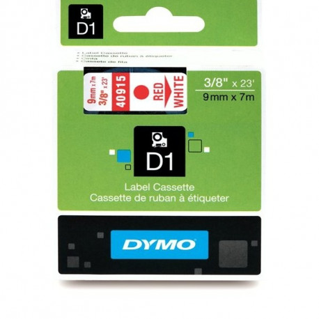 DYMO D1 lint 9 mm x 7 m / punane valgel (40915 / S0720700)