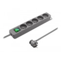 QOLTEC 50289 Power strip 5 sockets 1.8m Grey