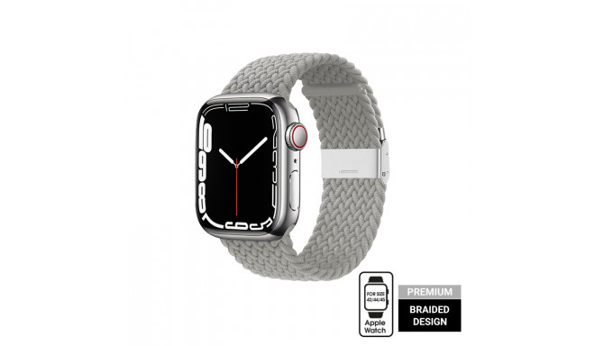 Crong Wave Band – Pleciony pasek do Apple Watch 44/45/46/49 mm (jasny szary)