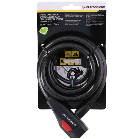Dunlop spiral cable lock bicycle lock 12 mm 150 cm ST 75570