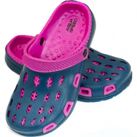 Aqua-Speed clogs Silvi col 49 (34), pink/navy blue