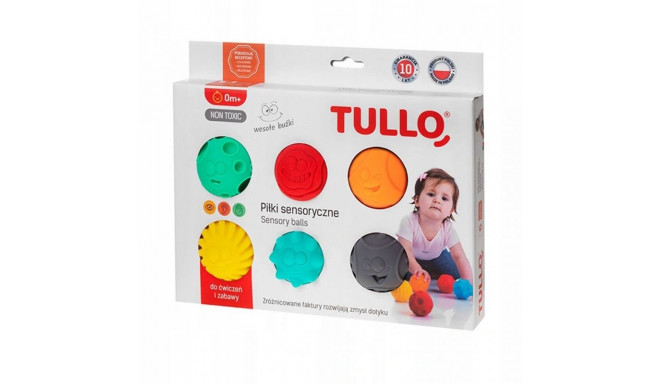 Sensory balls smiley faces 6 pcs AM Tullo colorful 462