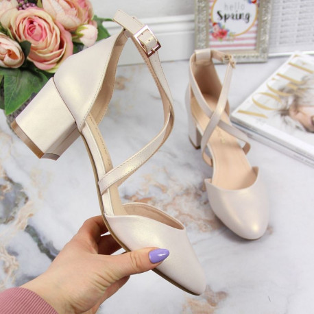 Sergio Leone W SK365B strappy sandals in pearl beige (39)