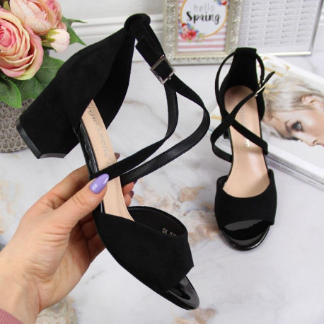 Sergio Leone W SK367A black block heel sandals (38)