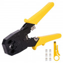 Ethernet сrimper 4/6/8P RJ45/RJ14/RJ12/RJ9 Deli Tools EDL2468 (kollane)