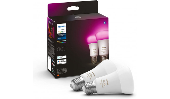 Philips Hue E27 double pack 2x570lm 60W - White & Col. Amb.