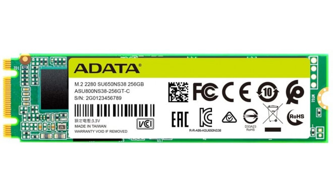 ADATA Ultimate SU650 M.2 256GB, SSD (SATA 6Gb/s, M.2 2280)