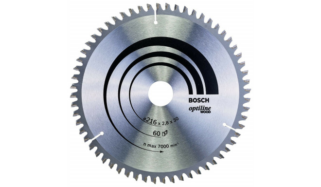 Bosch circular saw blade Optiline Wood, ? 216mm, 60T