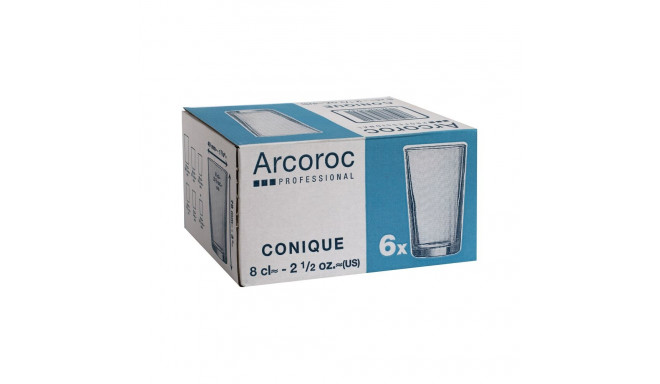 Glass Arcoroc Conique Transparent Glass (6 Units) (8 cl)