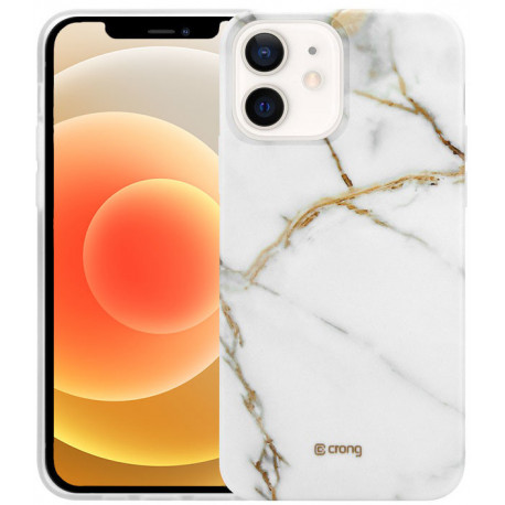 Crong kaitseümbris Marble Apple iPhone 12 Mini, valge