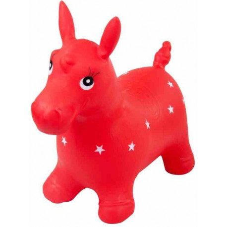 Sun Baby jumping animal Rubber Horse, red