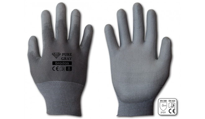 Gloves PURE GRAY PU, size 8