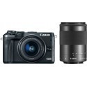 Canon EOS M6 + EF-M 15-45mm + 55-200mm IS STM, black