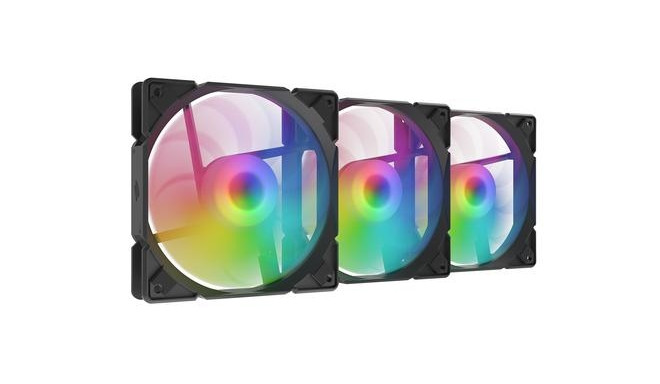 SilentiumPC Stella HP ARGB 120 PWM Kit Fan 12 cm Black, Light grey 3 pc(s)