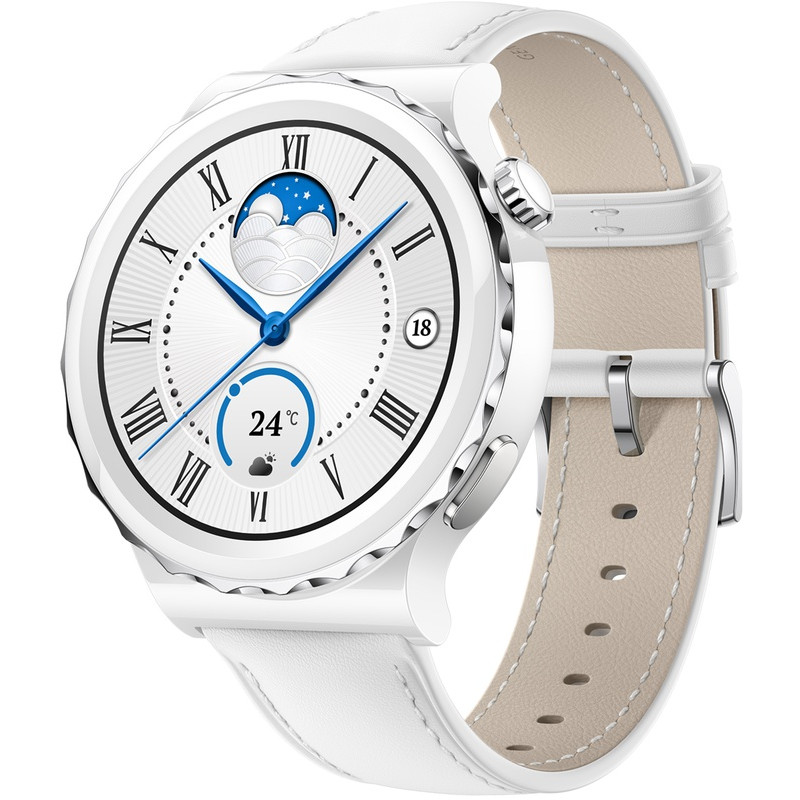 Huawei Watch GT 3 Pro Ceramic 43mm, valge/valge nahk
