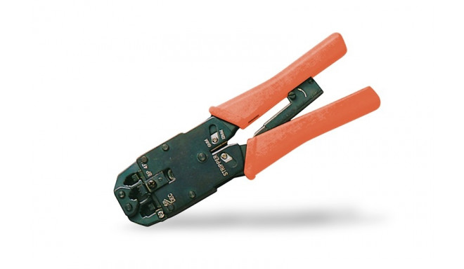 Multi modular crimping tool, solid metal, RJ11, RJ12 and RJ45