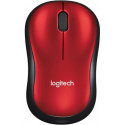 Logitech wireless mouse M185, black/red