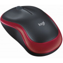 Logitech wireless mouse M185, black/red