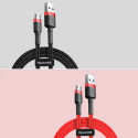 Baseus Cafule Cable Durable Nylon Braided Wire USB / micro USB 2A 3M black-red (CAMKLF-H91)