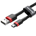 Baseus Cafule Cable Durable Nylon Braided Wire USB / micro USB 2A 3M black-red (CAMKLF-H91)