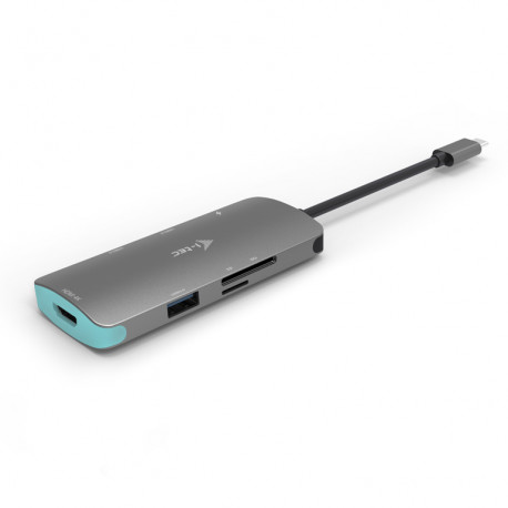 i-tec USB-C Metal Nano Docking Station 1x HDMI 4K czytnik kart Power Delivery 60W kompatybilna z Thu