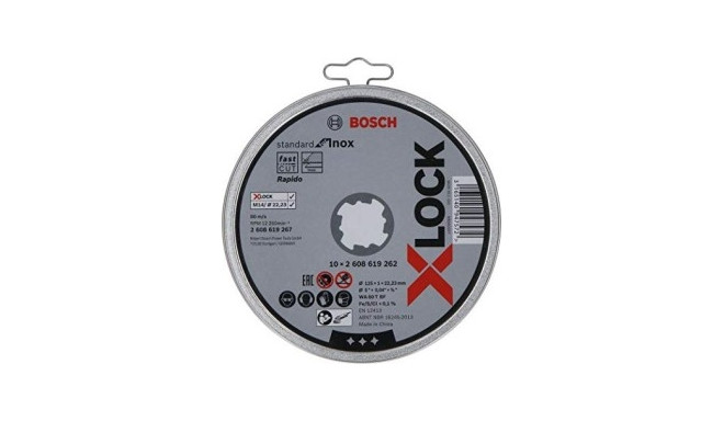 Bosch cutting disc X-LOCK Standard for Inox 125mm straight (10 pieces, 125 x 1 x 22.23mm)