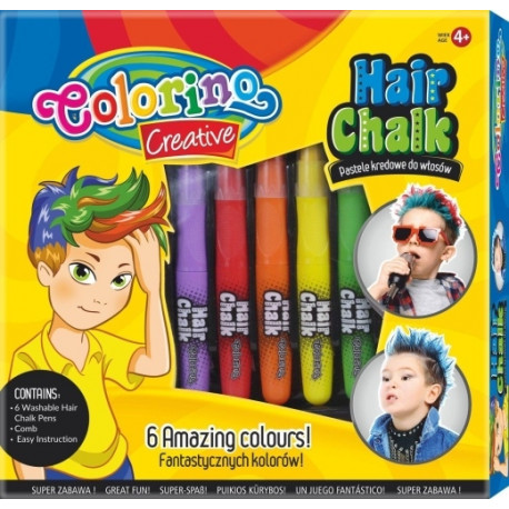 Colorino Creative Hair Chalk for boys 6 colours