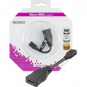 Adapter DELTACO HDMI-M - HDMI-F micro, 0.1m / HDMI-24B-K