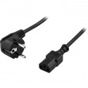 Cable DELTACO CEE 7/7 to straight IEC 60320 C13, max 250V / 10A, 0.5m, black / DEL-109-50