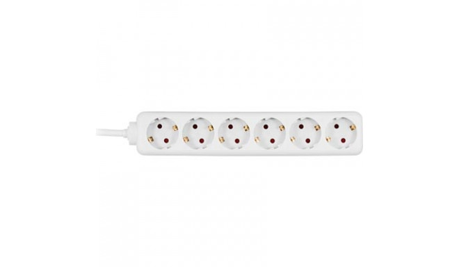 Power strip DELTACO 6 sockets, 1.5m, grounded, white / GT-126