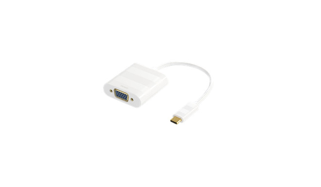 Adapter DELTACO USB C - VGA 1080P, white / USBC-VGA1