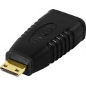 DELTACO HDMI adapter, mini HDMI male to HDMI female, 19 pin, gold plated / HDMI-18