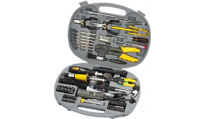 Complete tool kit for computers and accessories with 145 parts DELTACOIMP grey / VK-255
