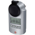 Timer for grounded outlets, 12 / 24h setting, display, 20 different programs, 240V / 16A / 3680W, Ni