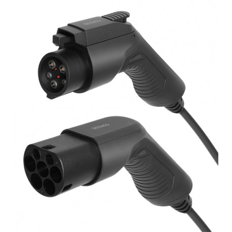 EV-Charging cable DELTACO Type 2 - Type 1, 1 phase, 16A, 3.6KW, 7m, black / EV-1107