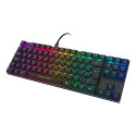 Low profile mechanical RGB keyboard DELTACO GAMING DK420 UK Layout, Outemu Brown switches, black/ RG