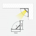 Corner anodized aluminum profile with frosted