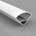 Corner anodized aluminum profile with frosted