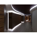 Corner anodized aluminum profile with frosted