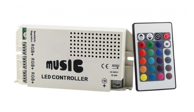 RGB LED controller with music sensor