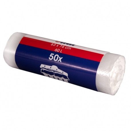 Prügikotid, HD, 63x74cm, läbip, 60L, 6mic, rullis 50tk (2 tk)