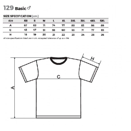 Adler Basic meeste T-särk 129 helehall 5XL