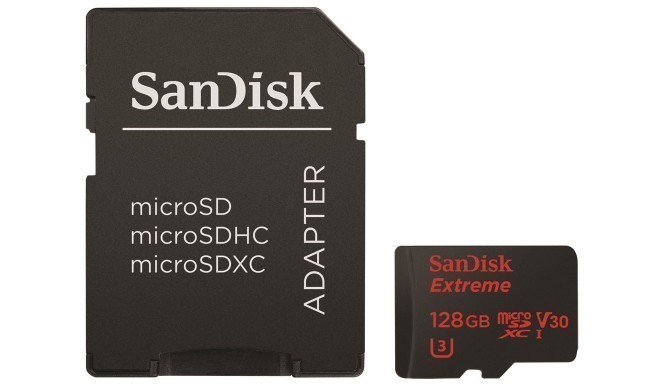 SanDisk mälukaart microSDXC 128GB Extreme V30 + adapter