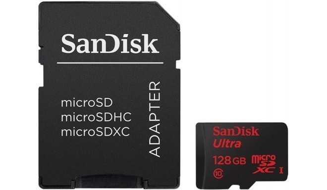 SanDisk карта памяти microSDXC 128GB Ultra 80MB/s + адаптер