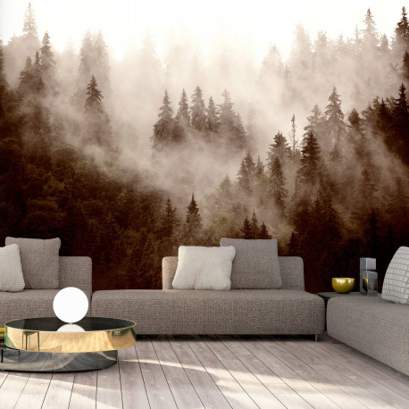 Fototapeet - Mountain Forest (Sepia) - 300x210