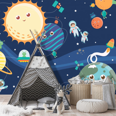 Fototapeet - Happy Planets - 250x175