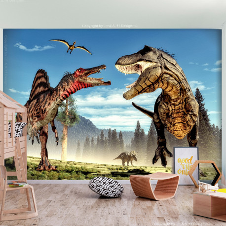 Fototapeet - Fighting Dinosaurs - 150x105
