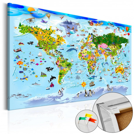 Pilt korgil - Children's Map: Colourful Travels [Cork Map] - 60x40